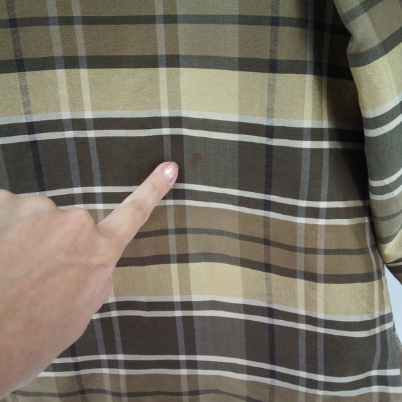 Vintage 100% Silk SilkLand Brown Tan Lightweight Jacket 10 Shoulder Pads 80's - Picture 10 of 10